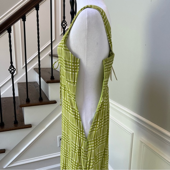 Faithfull the Brand Green and White Ruched Sweetheart Sundress - Picture 7 of 13